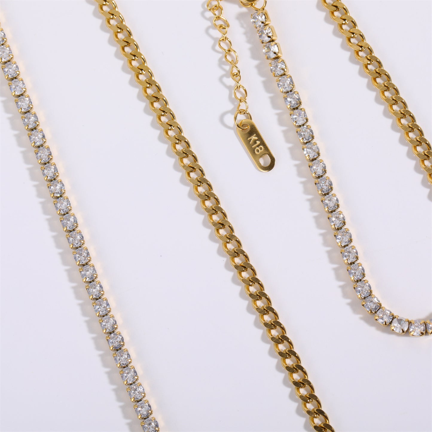 Serena Tennis Necklace 18k Gold Plated
