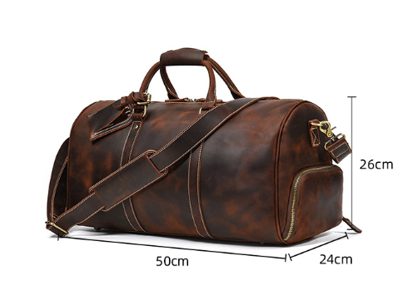 Coriumpera®️ Leather Retro Travel Duffel Bag