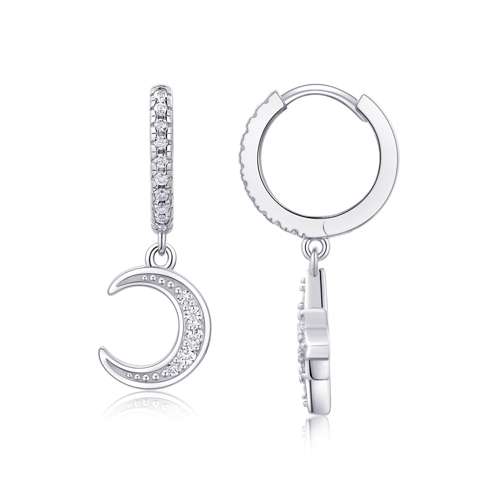 Star & Moon Moissanite Earring