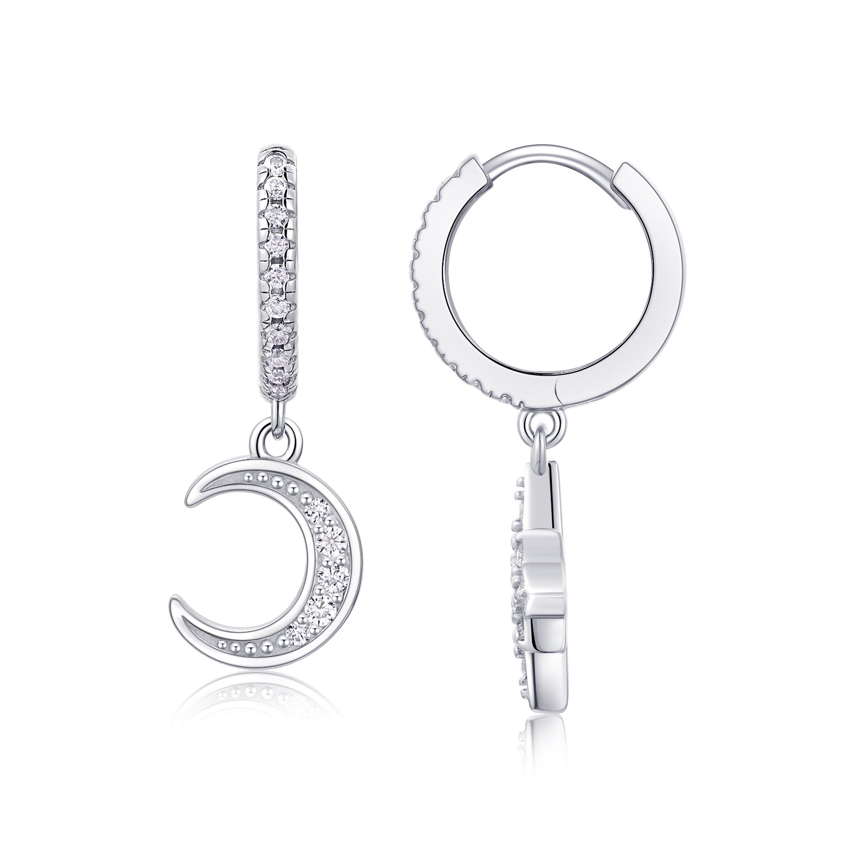Star & Moon Moissanite Earring
