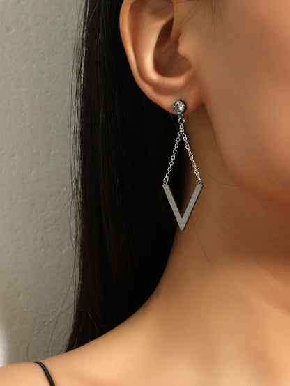 Zircon Earrings Simple Personality Long Elegant Earrings Women