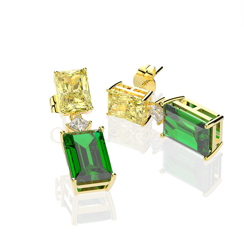 Coriumpera® Emerald Radiance 18K Gold Geometry Elegance