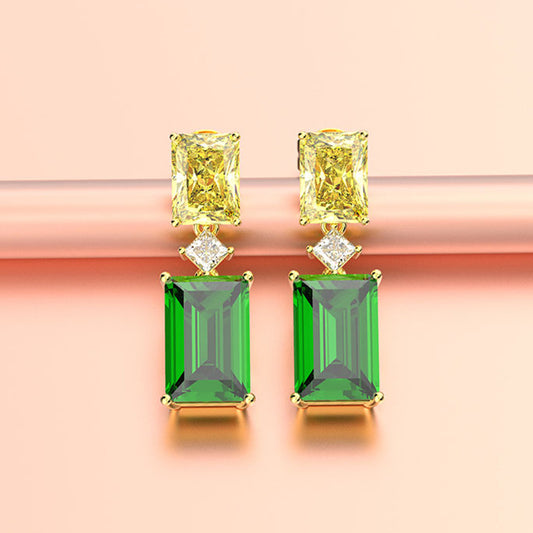 Coriumpera® Emerald Radiance 18K Gold Geometry Elegance