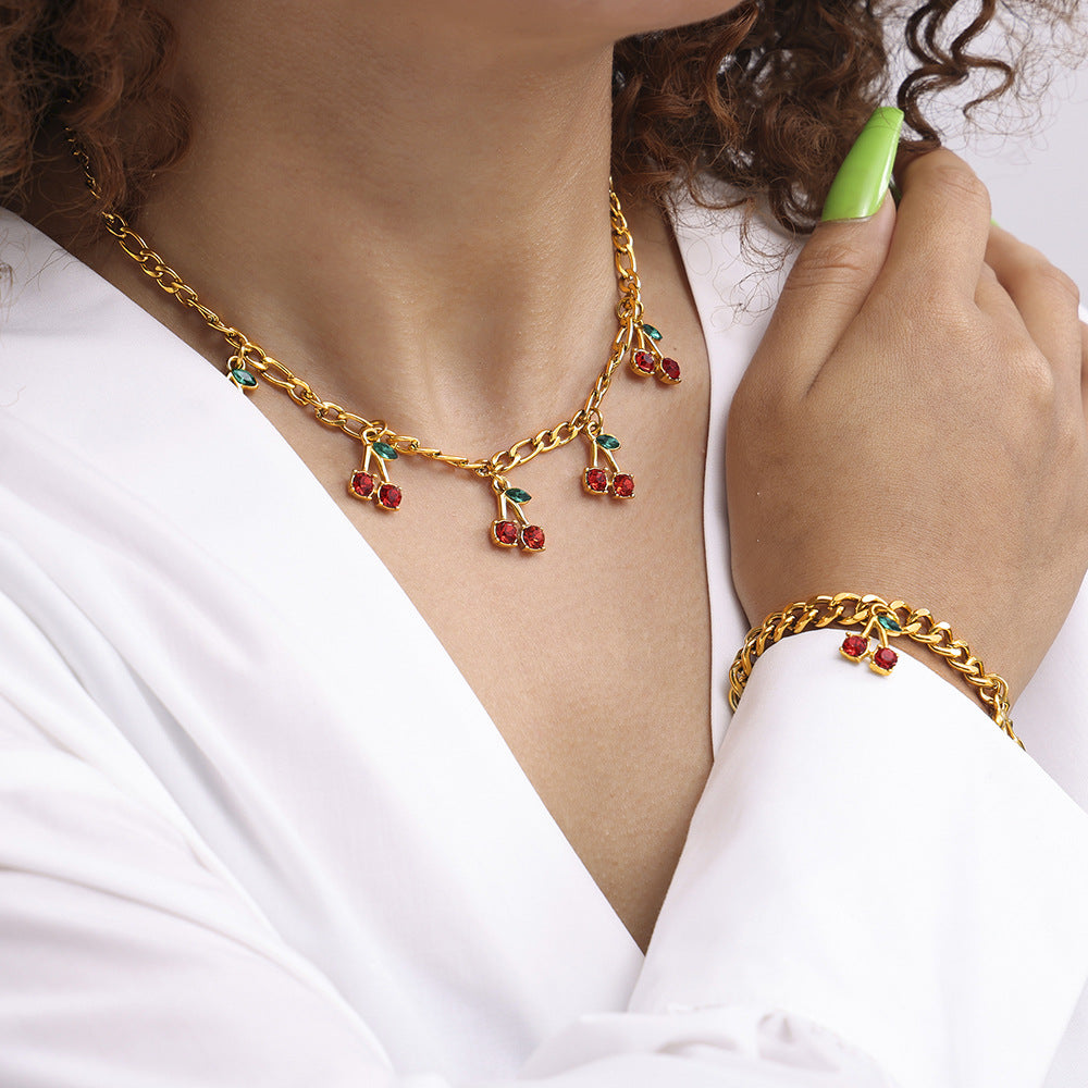 Amara Necklace & Bracelet 18k Gold Plated