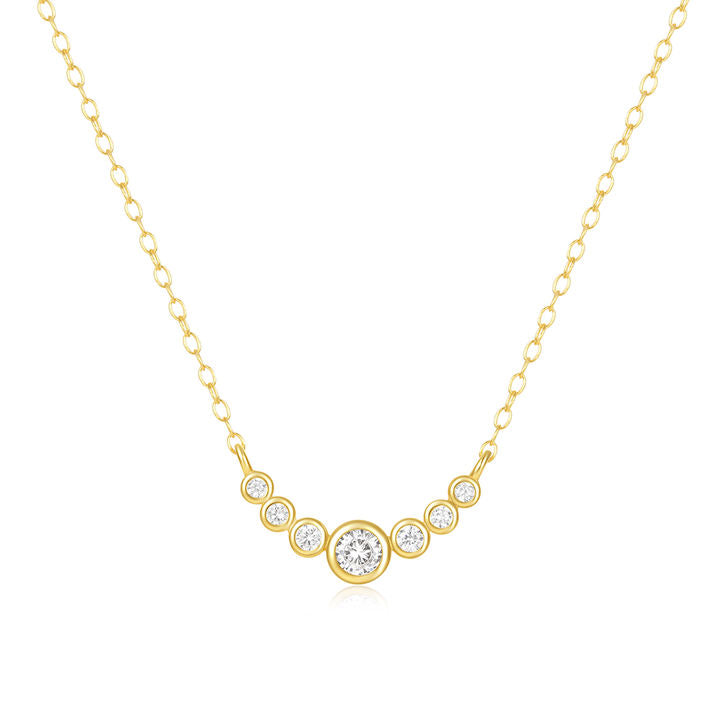 Fashion Jewelry Necklace 925 Sterling Silver Charm Necklace Round Diamond by the Yard 18k Gold Plated Necklace Women