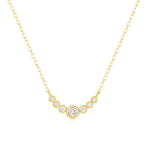 Fashion Jewelry Necklace 925 Sterling Silver Charm Necklace Round Diamond by the Yard 18k Gold Plated Necklace Women