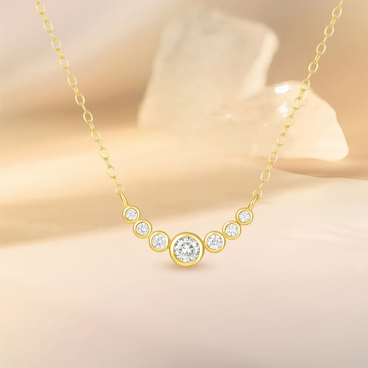 Fashion Jewelry Necklace 925 Sterling Silver Charm Necklace Round Diamond by the Yard 18k Gold Plated Necklace Women