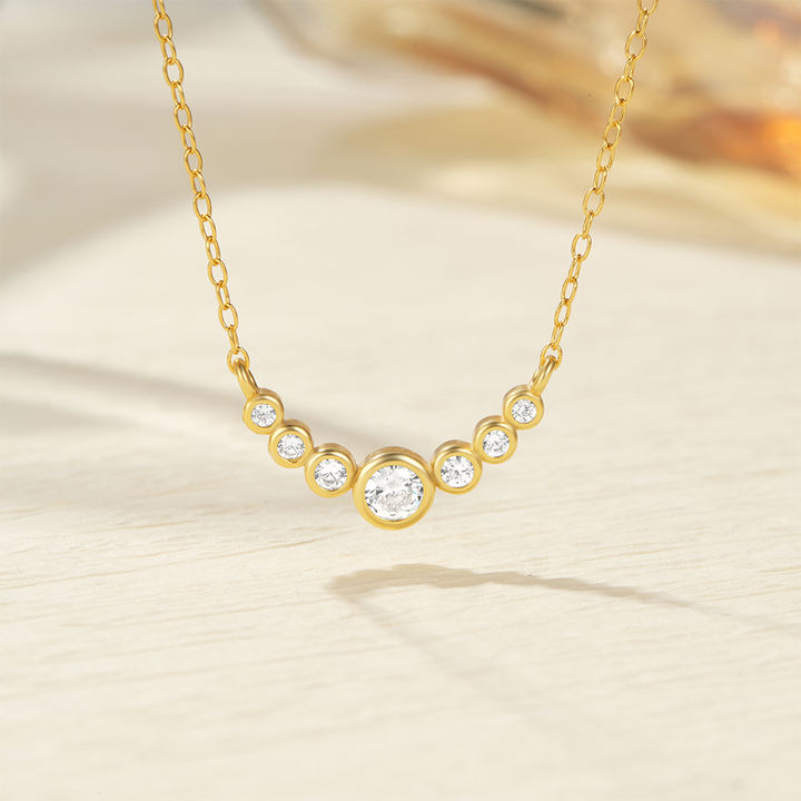 Fashion Jewelry Necklace 925 Sterling Silver Charm Necklace Round Diamond by the Yard 18k Gold Plated Necklace Women