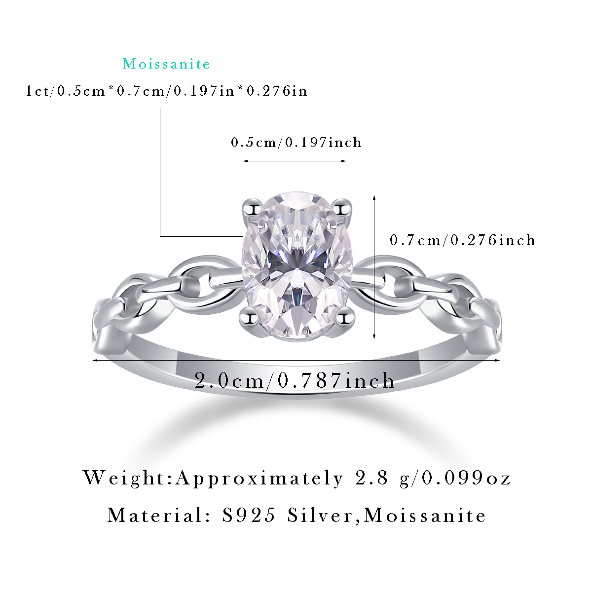 Vinregem Spark Oval Ring