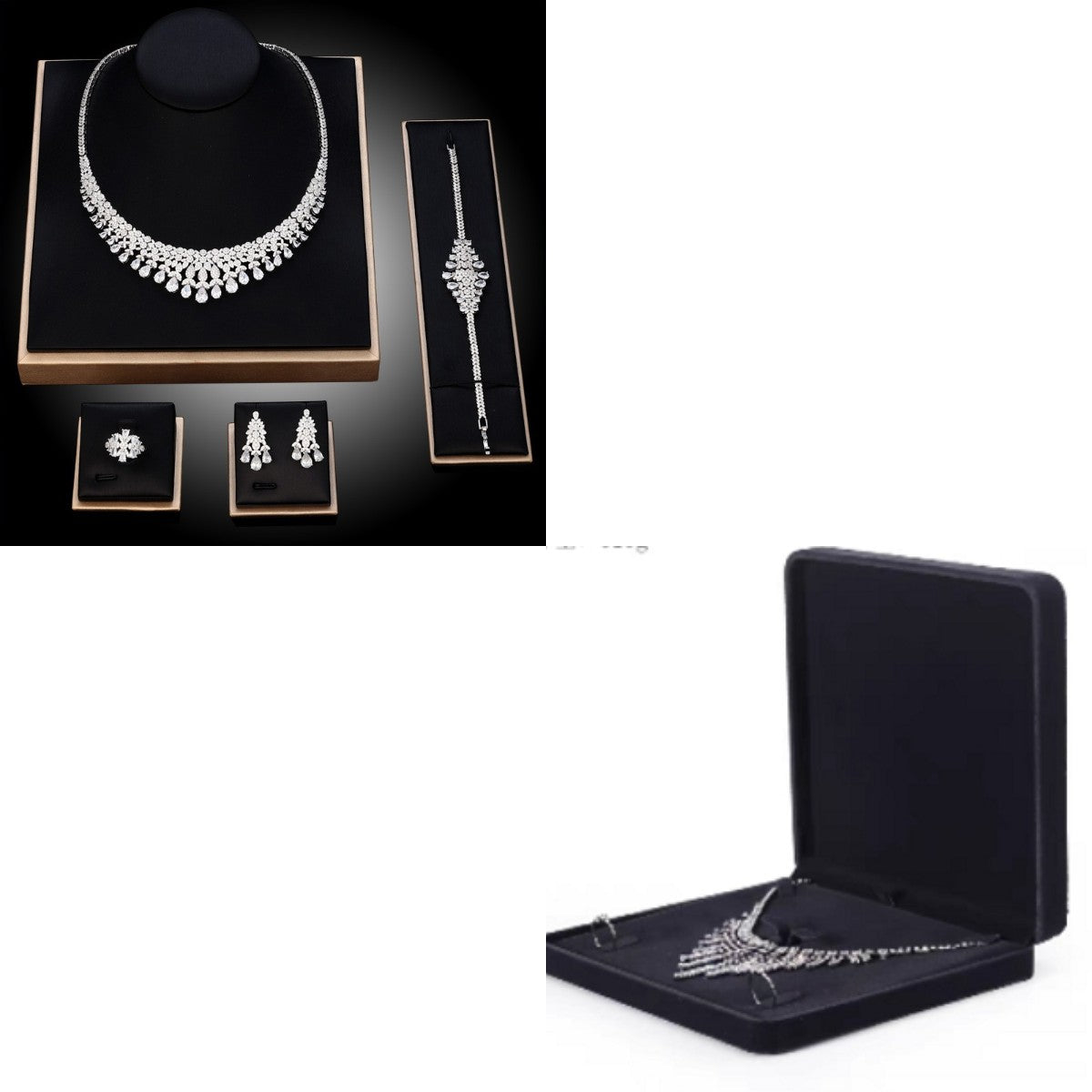 Coriumpera® BridalBliss Jewelry Set2 - Necklace, Earrings, Ring & Bracelet