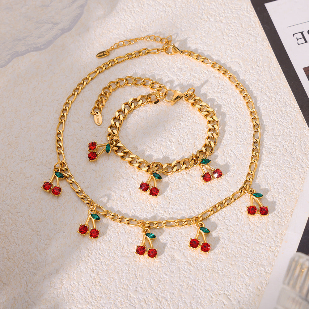 Amara Necklace & Bracelet 18k Gold Plated