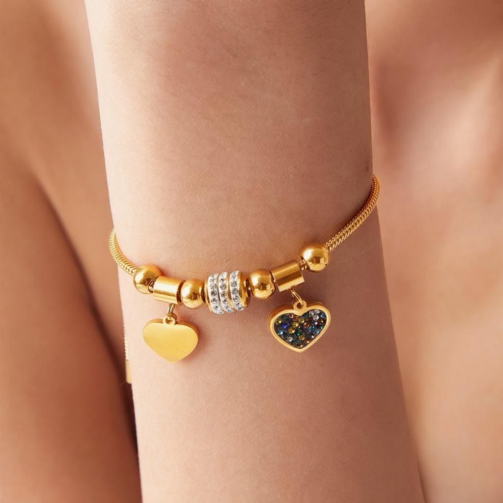 Amara Heart Bracelet 18k Gold Plated