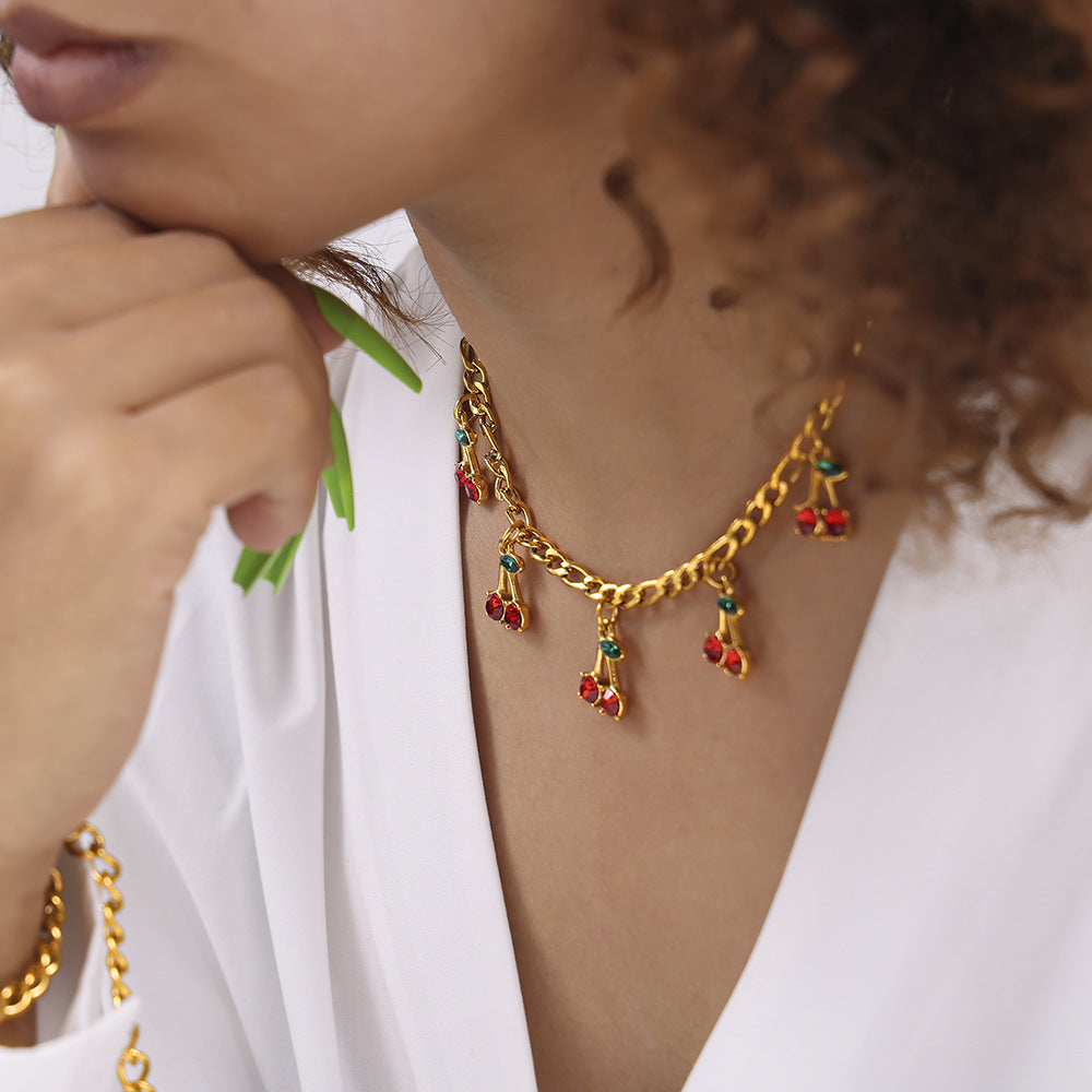 Amara Necklace & Bracelet 18k Gold Plated