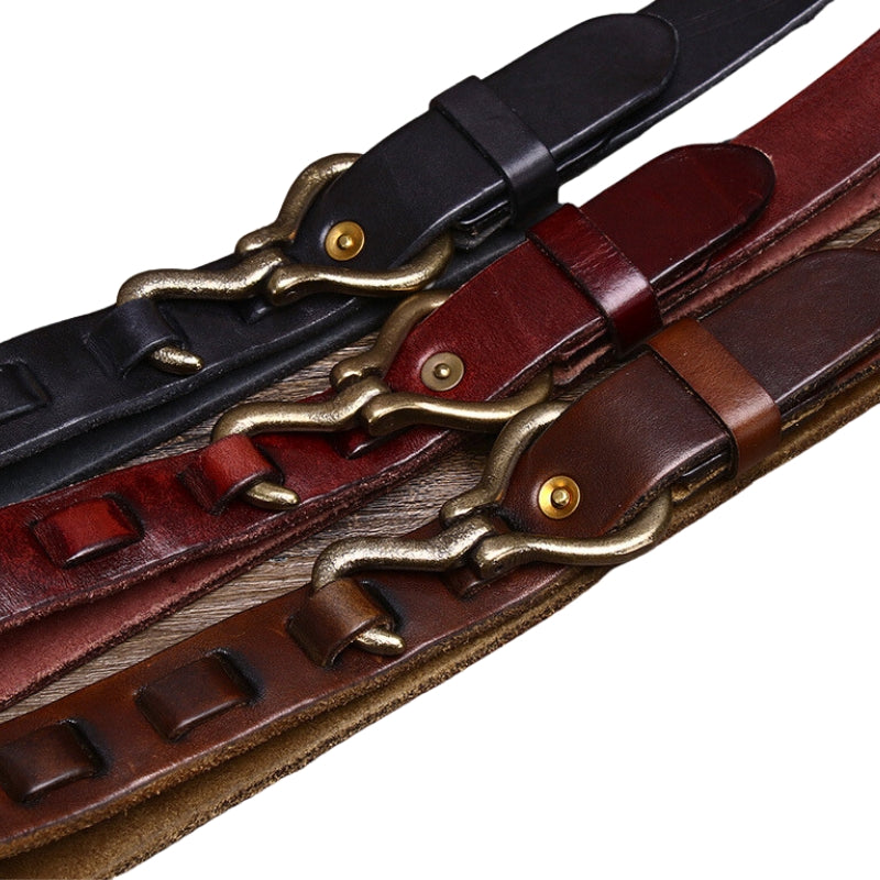 Coriumpera® Unisex Retro Thick Vegetable Tanned Leather Belt