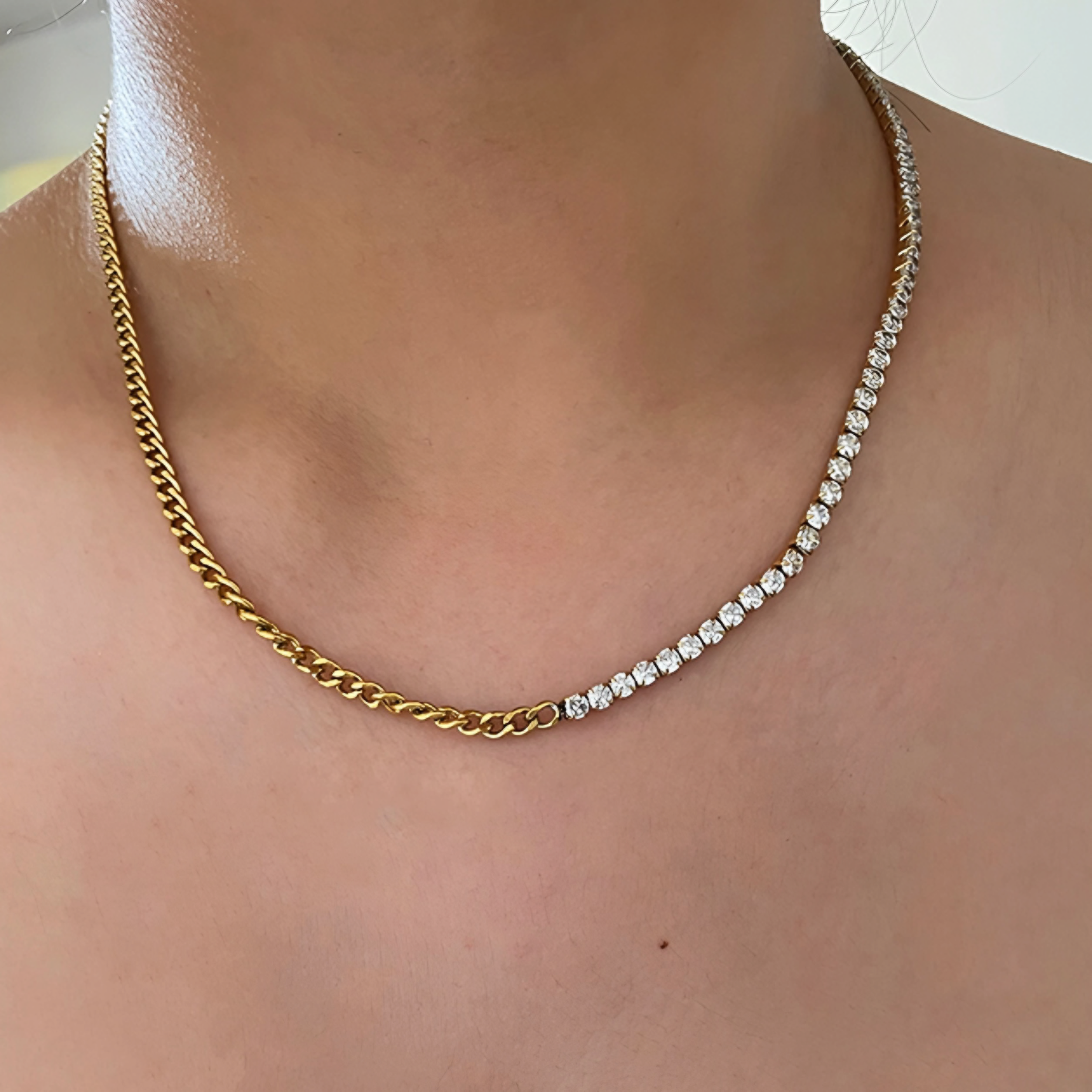 Serena Tennis Necklace 18k Gold Plated