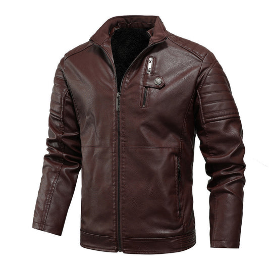 Coriumpera® LuxuryGlide VelvetTouch Leather Elegance - Men's Windproof Winter Jacket
