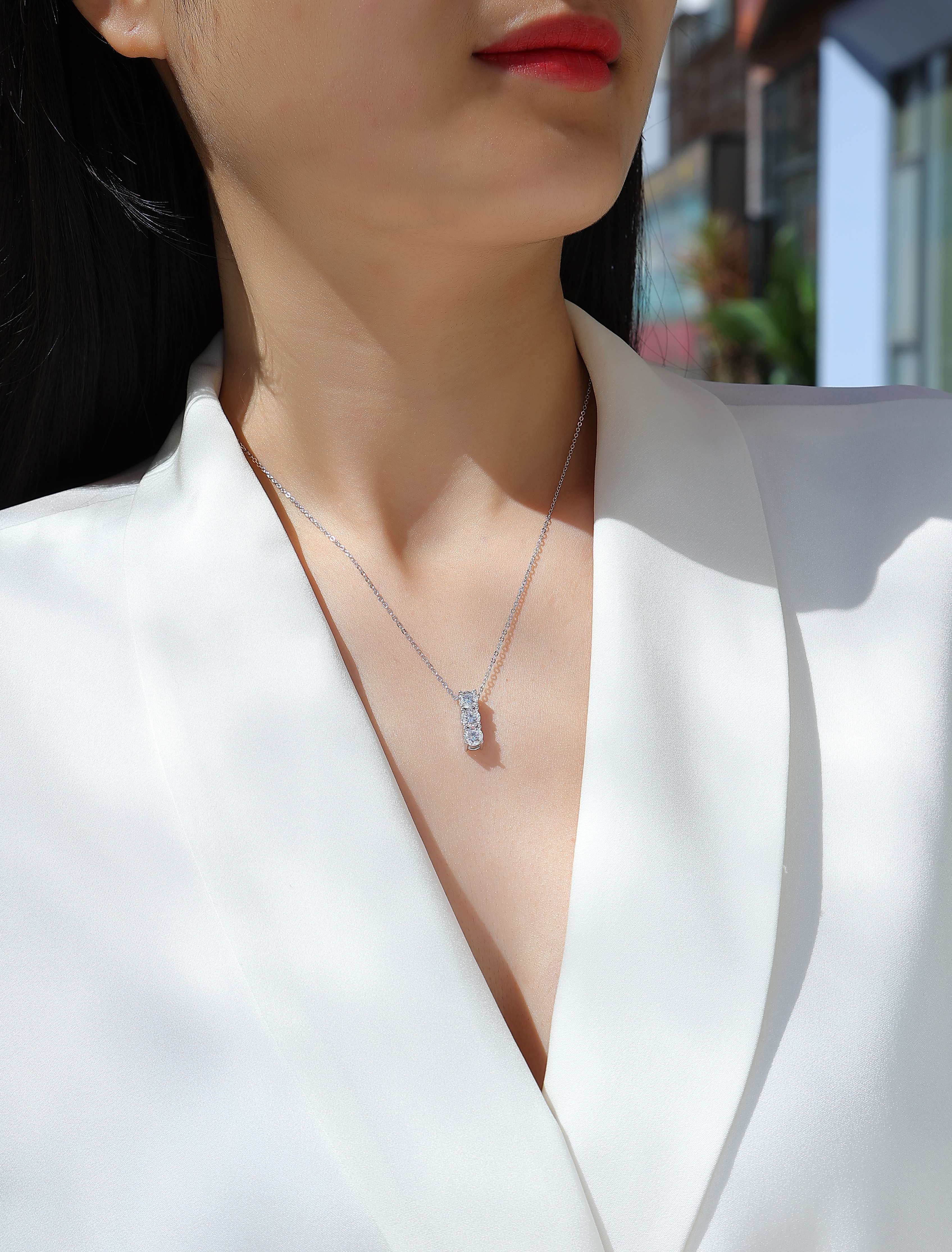 Luna Moissanite Pendant Duo